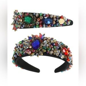 Baroque crystal gemstone embellished headband